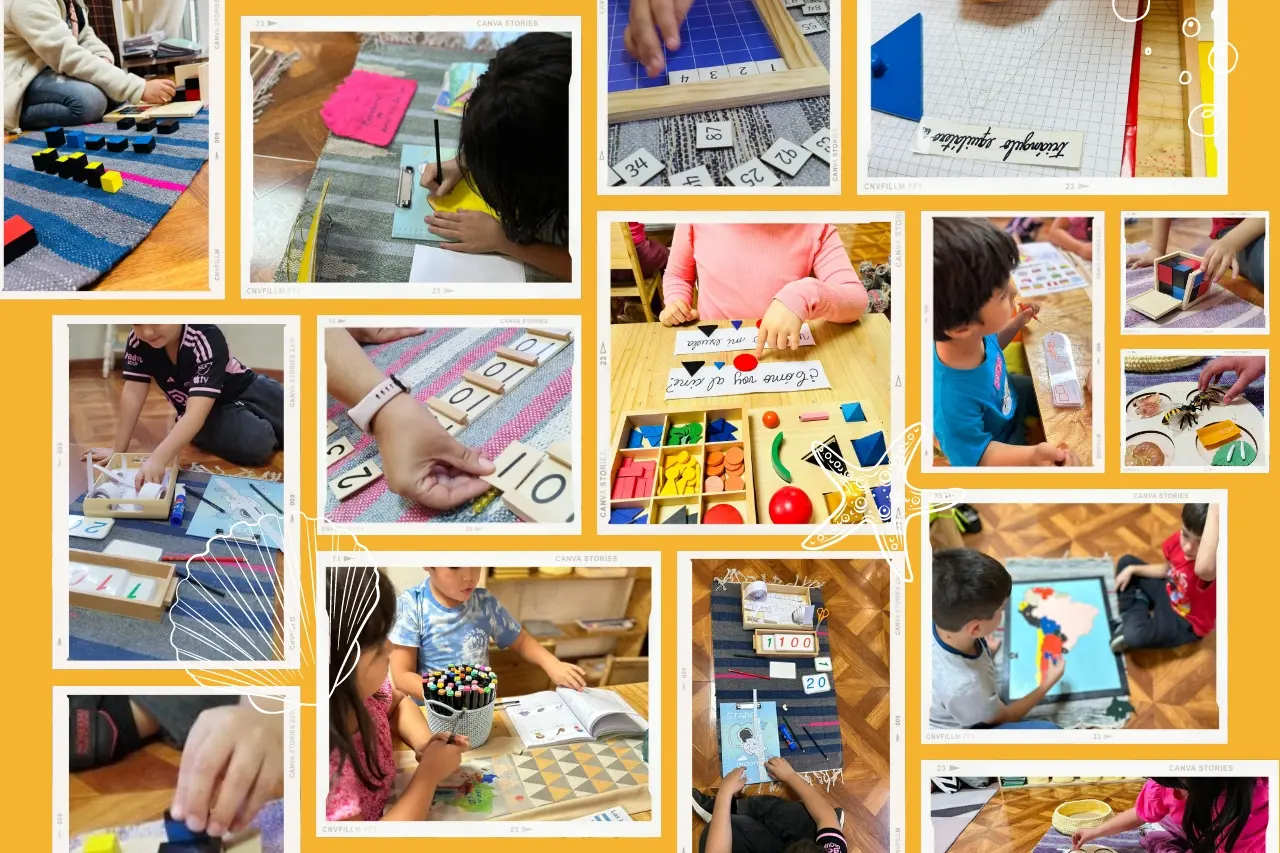 Portada Niños trabajando en distintas áreas Escuela Libre